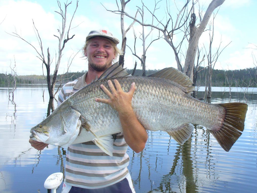 Dustin Sippel, of Bundaberg, holds a Lake Monduran barra Dustin Sippel, of Bundaberg, holds a Lake Monduran barra